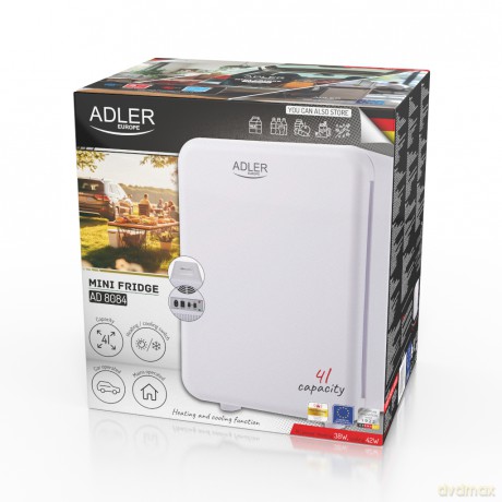 Mini lodówka 4L | Chłodzenie i podgrzewanie | Do domu i samochodu | System Peltiera Adler AD 8084 white