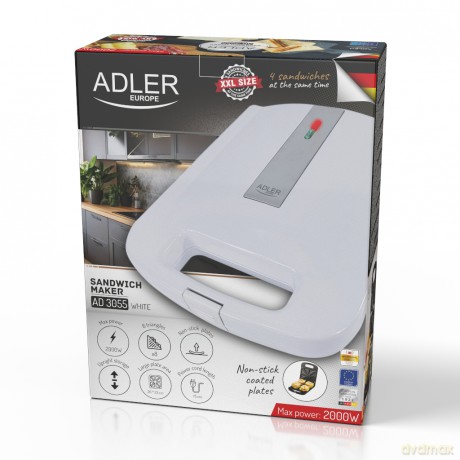 Opiekacz do kanapek Adler AD 3055 white