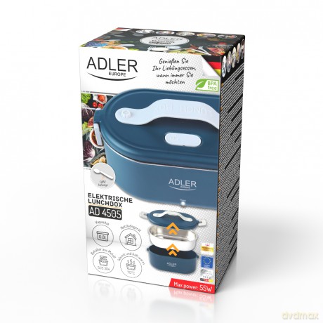 Pojemnik na żywność - podgrzewany - metalowy pojemnik Adler AD 4505 blue