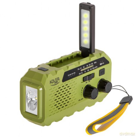 Radio solarne z korbką ręczną Adler AD 1197 Green