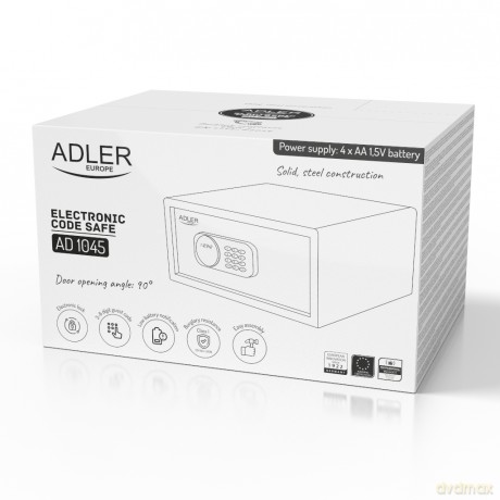 Sejf z kodem elektronicznym i zamkiem Adler AD 1045