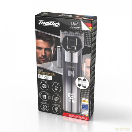 Strzyżarka do włosów z wyświetlaczem LED - USB-c Mesko MS 2842