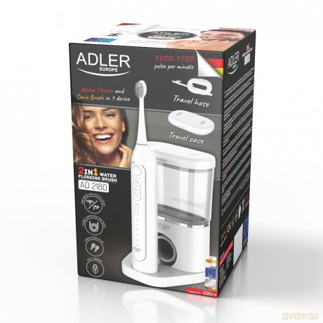 Szczoteczka soniczna z irygatorem 2 w 1 Adler AD 2180 white