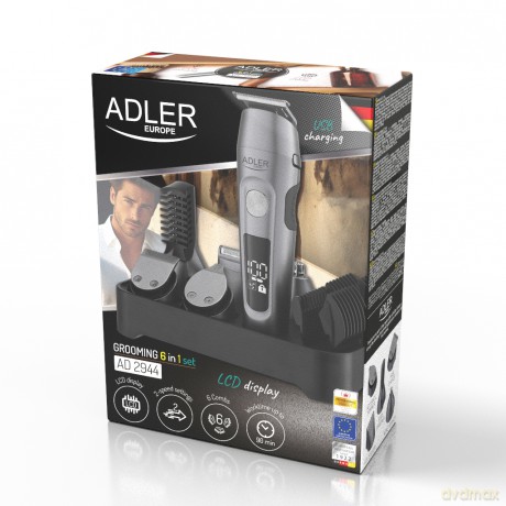 Trymer - Zestaw do Pielęgnacji 6 w 1 z Wyś. LCD i Bazą Ładującą Adler AD 2944