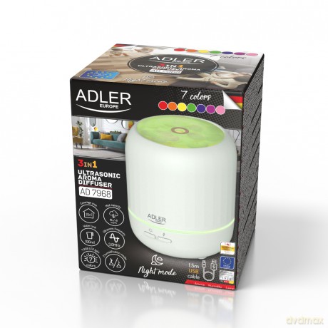 Ultradźwiękowy dyfuzor zapachowy USB 3w1 Adler AD 7968