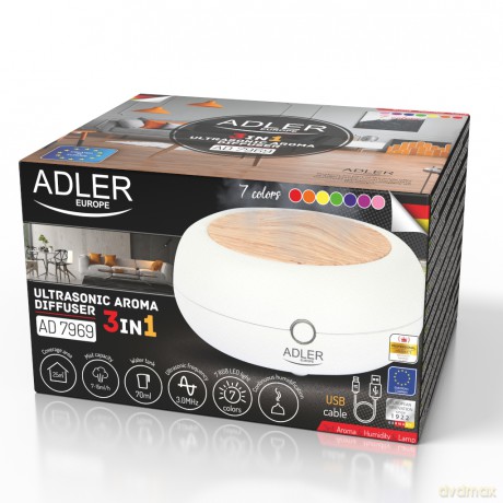 Ultradźwiękowy dyfuzor zapachowy USB 3w1 Adler AD 7969