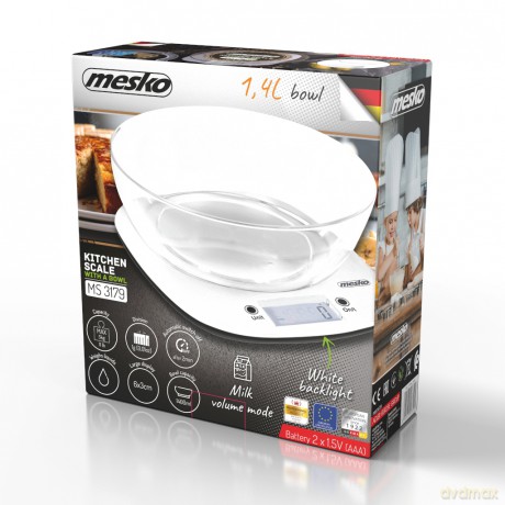 Waga kuchenna z misą Mesko MS 3179 white