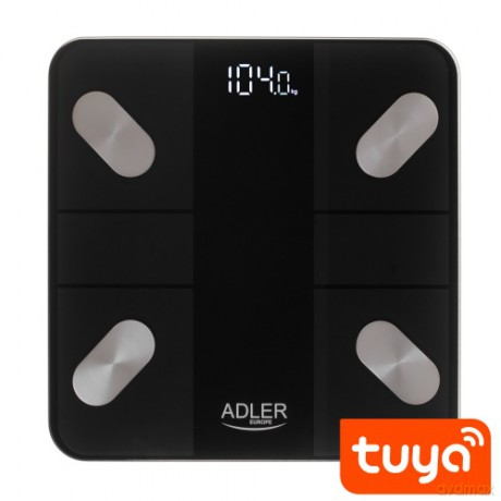 Waga łazienkowa analityczna - Smart - aplikacja Tuya Adler AD 8186 Black