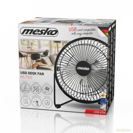 Wentylator biurkowy 15cm USB Mesko MS 7322