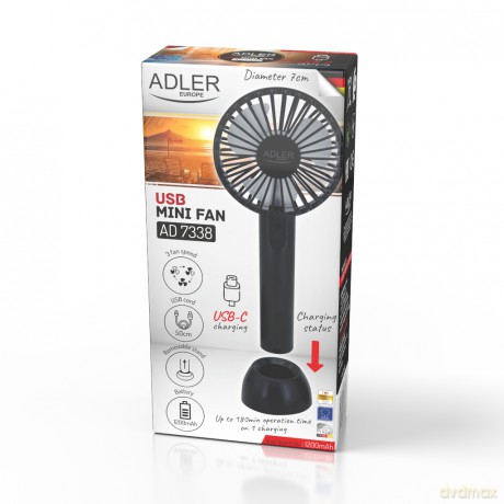Wentylator przenośny na USB | Mini wentylator Adler AD 7338