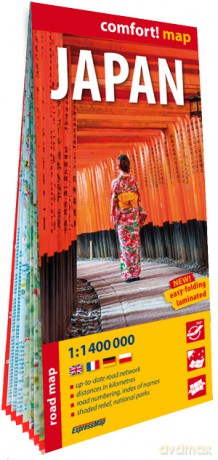 Japonia (Japan) laminowana mapa samochodowo-turystyczna 1:1 400 000