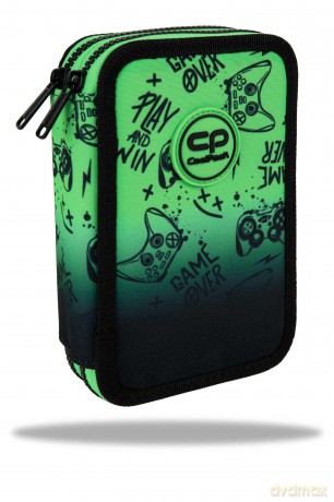 Piórnik podwójny z wyposażeniem Coolpack Jumper 2 Game Over Gradient Green
