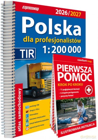 Polska Atlas Samochodowy dla Profesjonalistów 1:200 000 + Pierwsza Pomoc 2025/2026 [KSIĄŻKA]