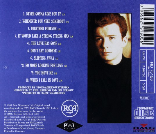 Rick Astley: Whenever You Need Somebody [CD]