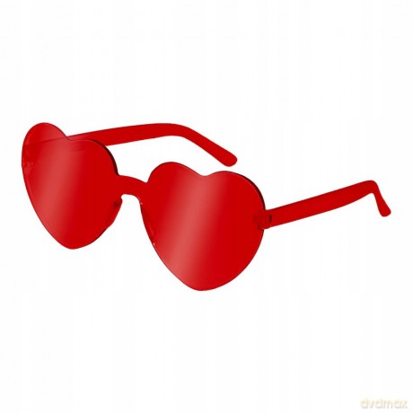 Imprezowe okulary Serca czerwone 166321