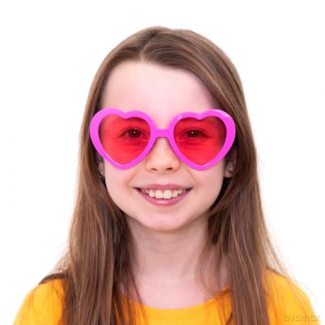 Imprezowe okulary Serca różowe 1szt. 143421