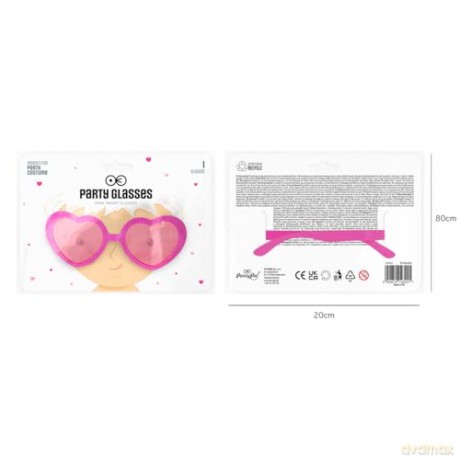 Imprezowe okulary Serca różowe 1szt. 143421