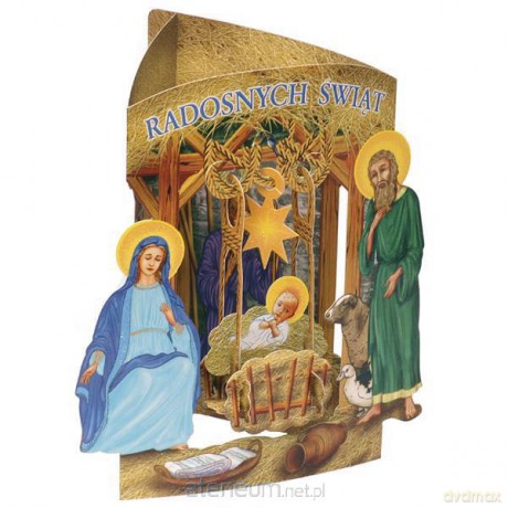 Karnet składany 3D - Radosnych Świąt