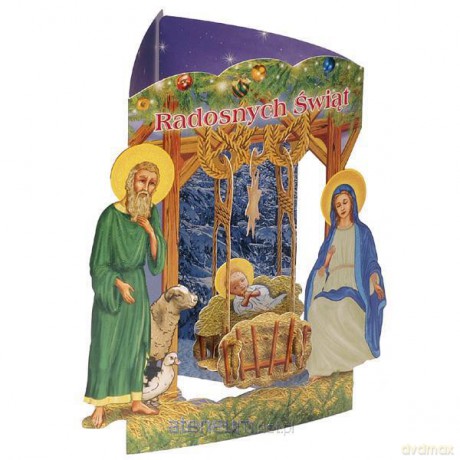 Karnet składany 3D - Radosnych Świąt