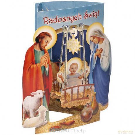 Karnet składany 3D - Radosnych Świąt