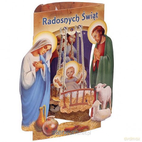 Karnet składany 3D - Radosnych Świąt