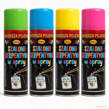 Serpentyna w spray 45gr MIX KOLOR 16,5x5,5 cm MSA-S1