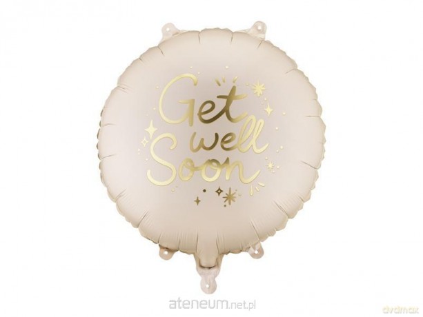 Balon foliowy pastylka Get Well Soon 35x35cm