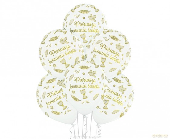 Balony Komunia 30cm 6szt