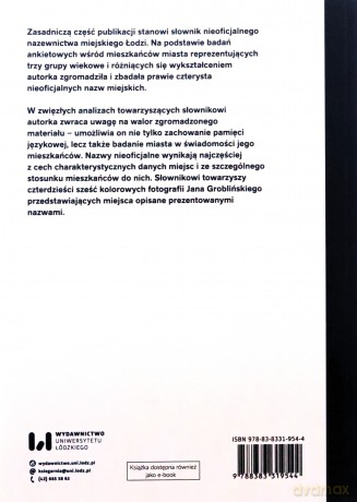 Nieoficjalne nazewnictwo miejskie Łodzi w.2 popr. - Justyna Groblińska [KSIĄŻKA]