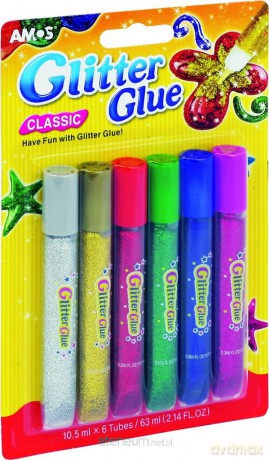 Klej Glitter Glue classic 6 kolorów blister