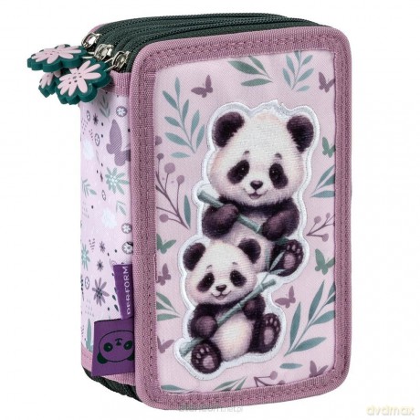 Piórnik z wyposażeniem Panda 3-komorowy