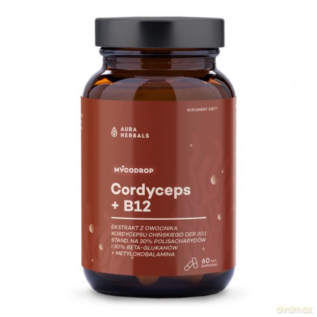 AURA Mycodrop Cordyceps 30:1+B12, kapsułki 60szt