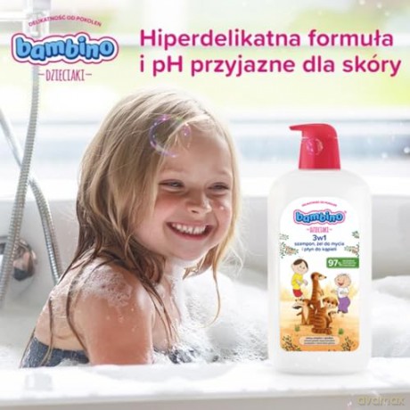 BAMBINO Dzieciaki Szampon żel do mycia i płyn do kąpieli 3w1 Surykatki 1000 ml