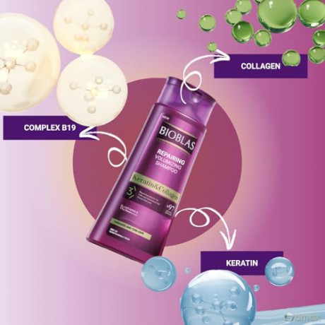 BIOBLAS Keratin&Collagen Szampon do włosów ziołowy 360 ml