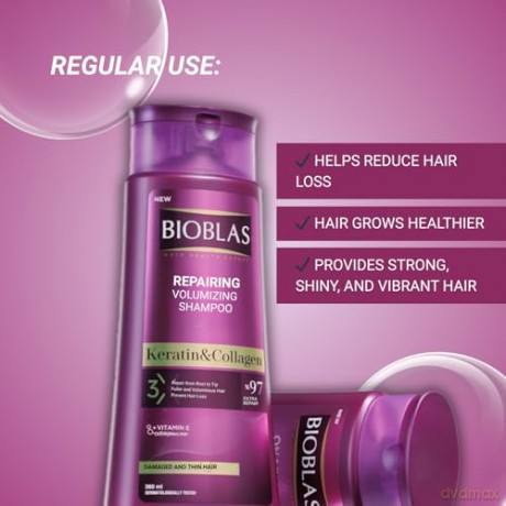 BIOBLAS Keratin&Collagen Szampon do włosów ziołowy 360 ml