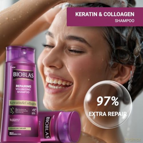 BIOBLAS Keratin&Collagen Szampon do włosów ziołowy 360 ml