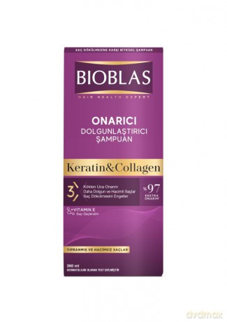 BIOBLAS Keratin&Collagen Szampon do włosów ziołowy 360 ml