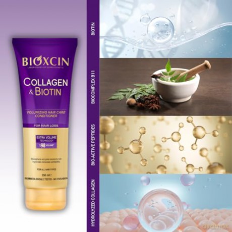 BIOXCIN Collagen&Biotin Odżywka w kremie do włosów dodająca objętości 250 ml