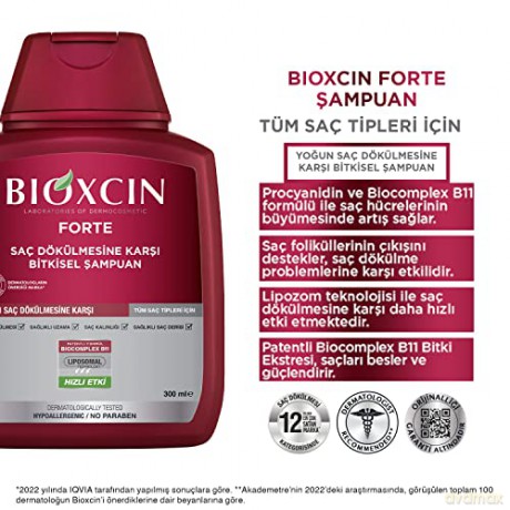 BIOXCIN Forte Zestaw szamponów do włosów ziołowych 3 x 300 ml
