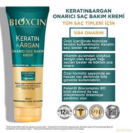 BIOXCIN Keratin&Argan Odżywka w kremie do włosów regenerująca 250 ml