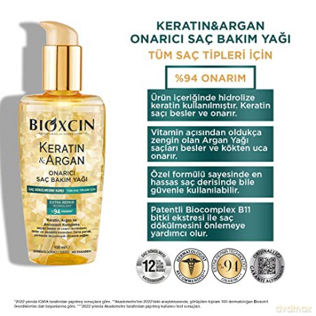 BIOXCIN Keratin&Argan Olejek do włosów regenerujący 150 ml