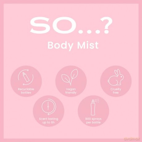 BODY MIST by So...? Zestaw Mgiełki do ciała Pink Grapefruit, Vanilla, Candy Floss, Sweet Pea 4 x 50ml