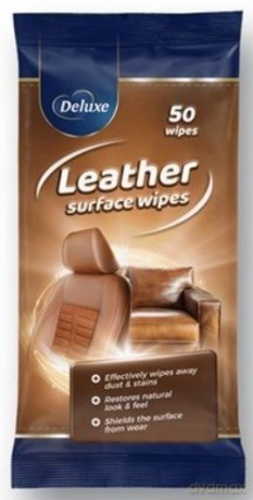 DELUXE Chusteczki 50szt Leather pow.skórzane