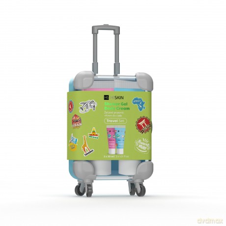 HISKIN Travel Set Zestaw podróżny w mini walizce (balsam do ciała 30ml + żel pod prysznic 30ml)