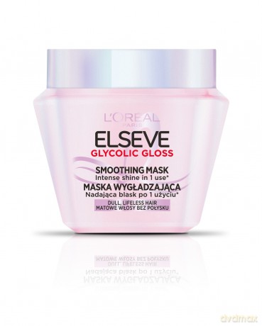LOREAL ELSEVE Glycolic Gloss Maska wygładzająca nadająca blask do włosów matowych i bez połysku 300 ml
