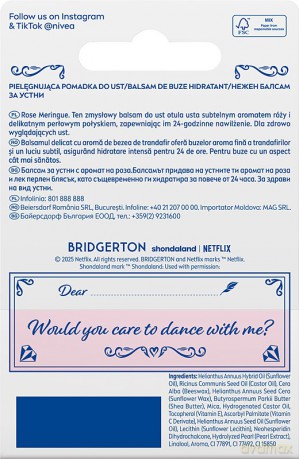 NIVEA Bridgerton Edition Pielęgnująca pomadka do ust Rose Meringue 4,8g