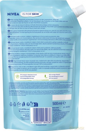 NIVEA Care Soap Pielęgnujące mydło w płynie z mleczkiem migdałowym Creme Soft - zapas 500 ml