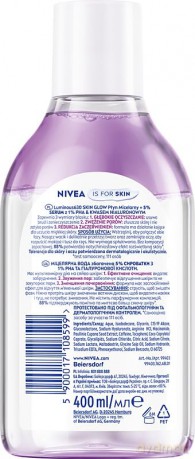 NIVEA Luminous Skin Glow Płyn micelarny z 5% serum 400 ml