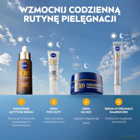 NIVEA Q10 Przeciwzmarszczkowe Ujędrnienie Regenerujący krem na noc - wszystkie typy skóry 50 ml