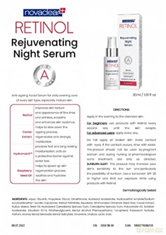 NOVACLEAR Retinol Przeciwzmarszczkowe serum na noc 30 ml